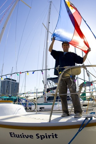 Jim Sullivan hailing a future victory &copy;  SW